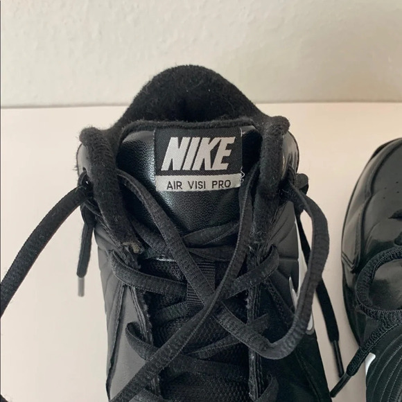 Nike Air Visi Pro Black Leather Athletic Shoes Mid-Top Basketball Sneakers - Picture 5 of 8